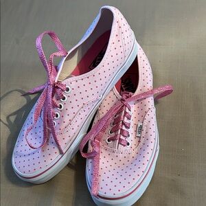 NWOT Vans Pink and White Polka Dot Sneakers